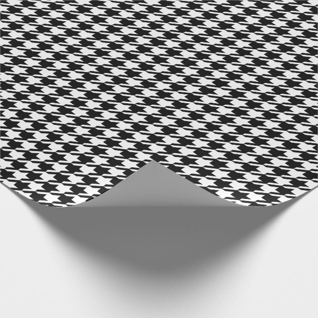 Papier Cadeau Motif noir et blanc Houndstooth (Coin)