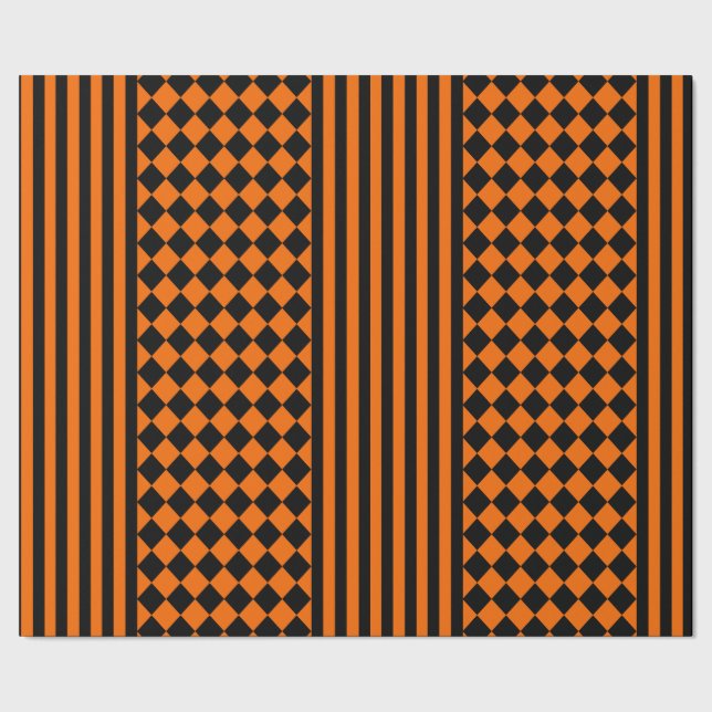 Papier Cadeau Motif noir et orange de Halloween de mélange (Couture)