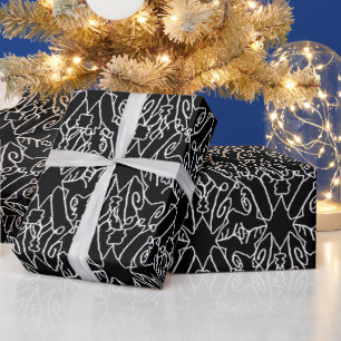 Papier Cadeau Motif Noir Nouveau Chic