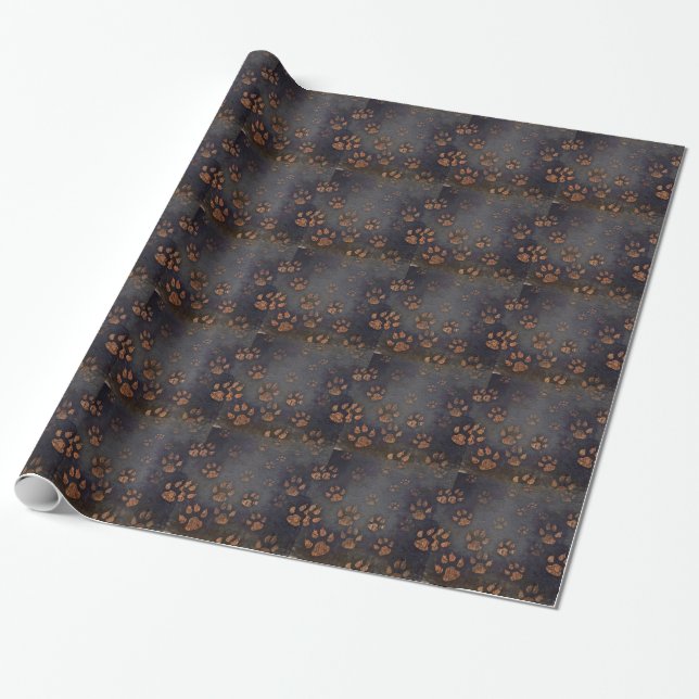 Papier Cadeau Motif noir rustique (Déroulé)