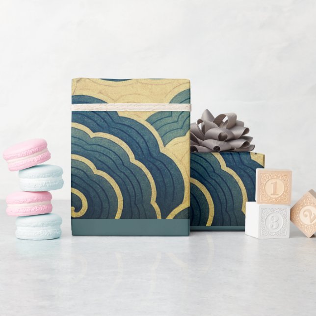 PAPIER CADEAU MOTIF NUAGE JAPONAIS (Baby Shower)