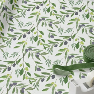 Papier Cadeau Motif olive de campagne française 