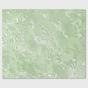 Papier Cadeau Motif ondulé abstrait vert citron pâle