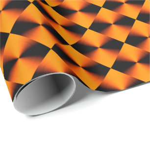 Papier Cadeau Motif orange rouge noir plaqué