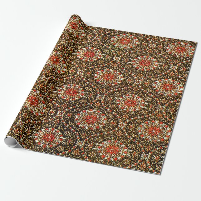 Papier Cadeau Motif Oriental Turc Persan Antique (Déroulé)