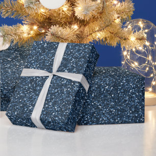 Papier Cadeau Motif Pailleté Bleu Denim Cool