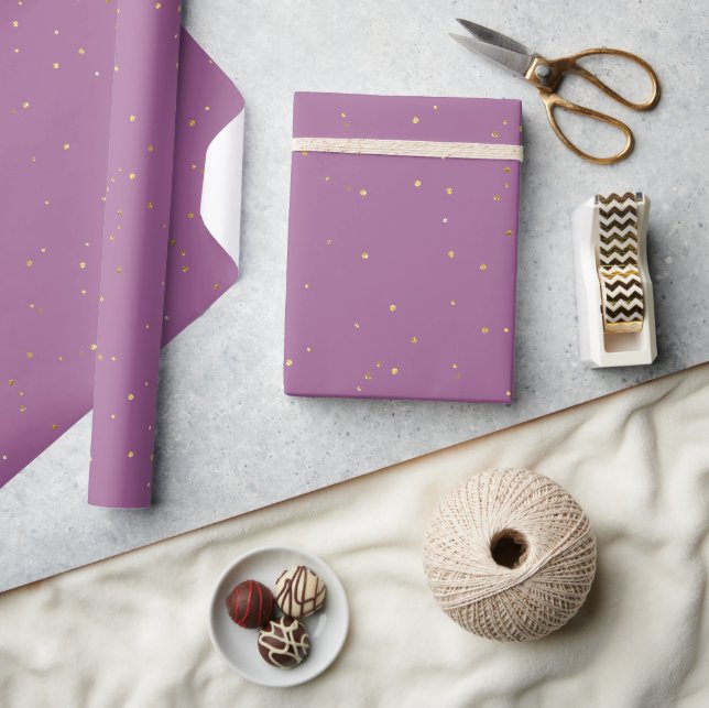 Papier Cadeau Motif Pailleté Violet Élégant (Artisanat)