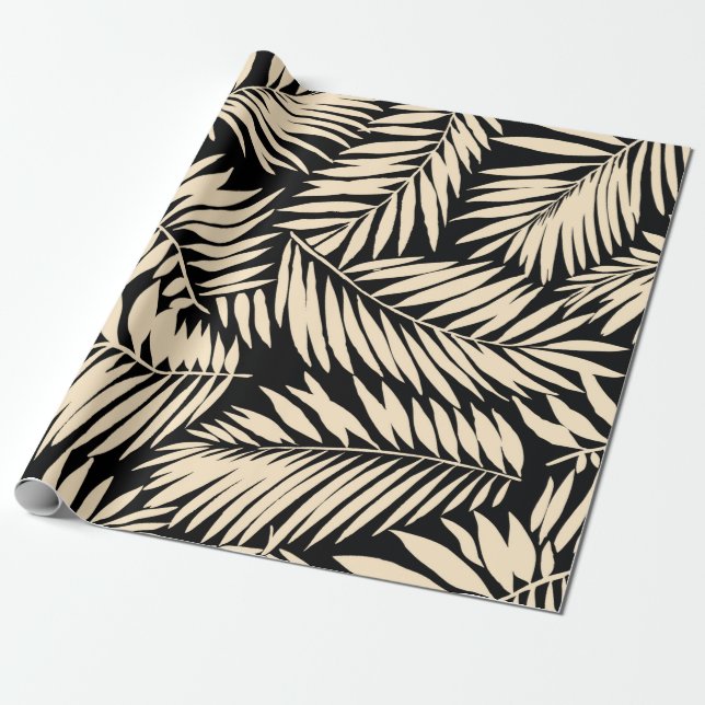 Papier Cadeau Motif Palm Leaf sans faille dans (Déroulé)