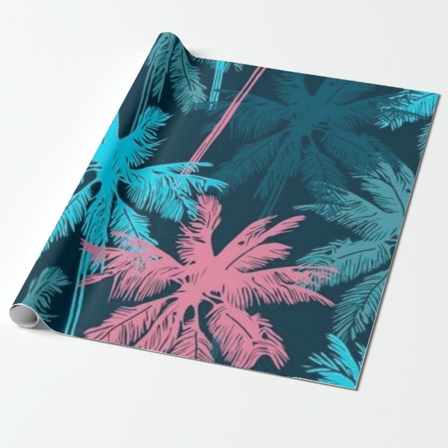 Papier Cadeau Motif palmier (Déroulé)