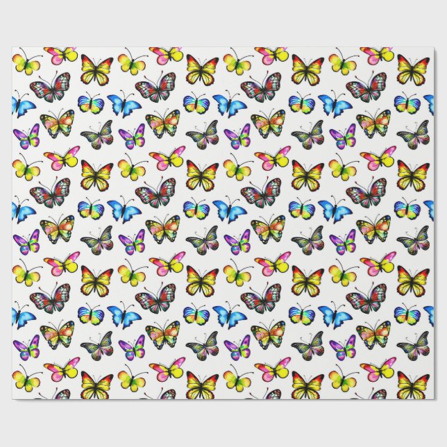 Papier Cadeau motif papillon (Plat)