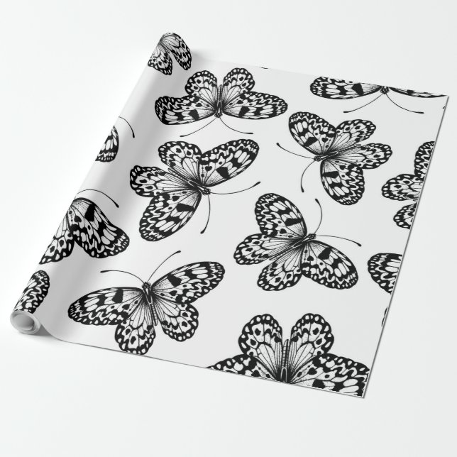 Papier Cadeau Motif papillon en papier (Déroulé)