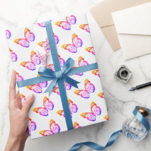Papier Cadeau Motif papillon Ombre Monarch couleur mignon