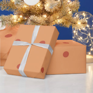 Papier Cadeau Motif pastel à pois orange moderne
