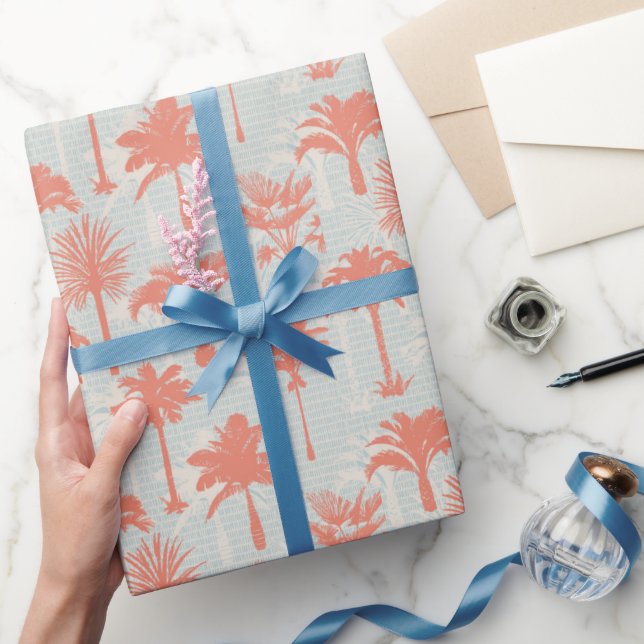 Papier Cadeau Motif Pastel Palm Tree (Cadeaux)