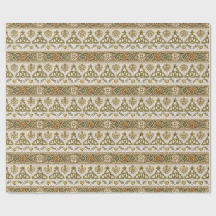 Papier Cadeau Motif patrimonial triquetra celtique et cœur couro