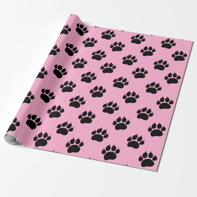 Papier Cadeau Motif Paw Pour Animaux Sur Papier À Enveloppement  (Déroulé)