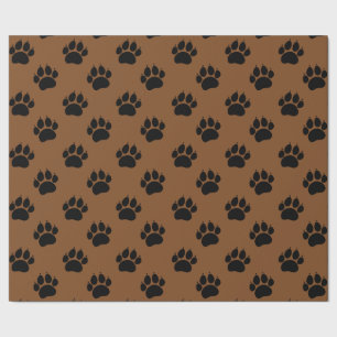 Papier Cadeau Motif Paw Pour Animaux Sur Papier Brown