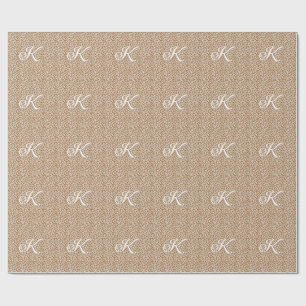 Papier Cadeau Motif peau de panthère monogrammé nom lettre