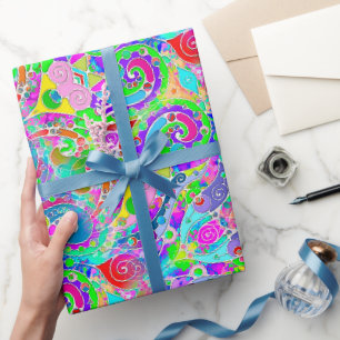 Papier Cadeau Motif Peint À La Main Et Numériquement Art 22