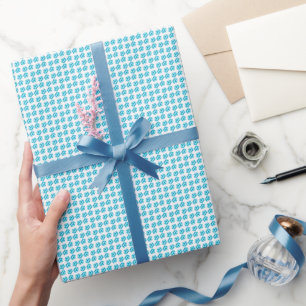 Papier Cadeau Motif perle bleue
