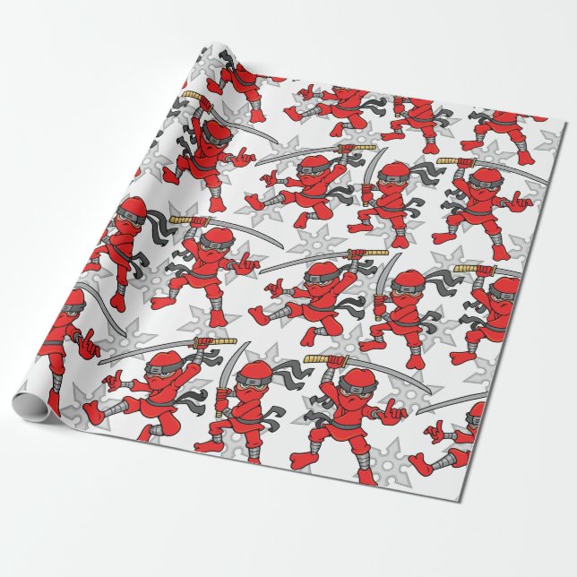 Papier Cadeau Motif personnalisable de Ninja (Déroulé)