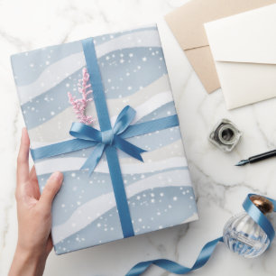 Papier Cadeau Motif Personnalisé Vague de Chute de Neige en Hive