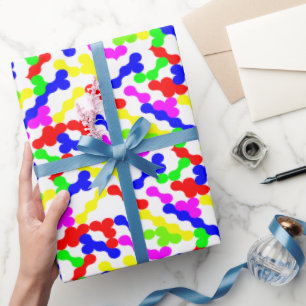 Papier Cadeau Motif pointillé zigzag vibrant