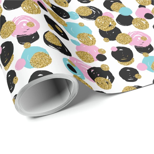 Papier Cadeau Motif Points 10 (Coin rond)