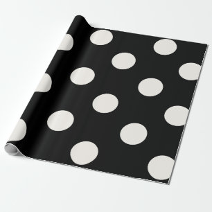 Papier Cadeau Motif Pois chic Vanilla sur Mariage noir