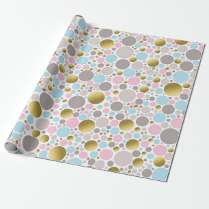 Papier Cadeau Motif pois pop-corn couleurs pastel