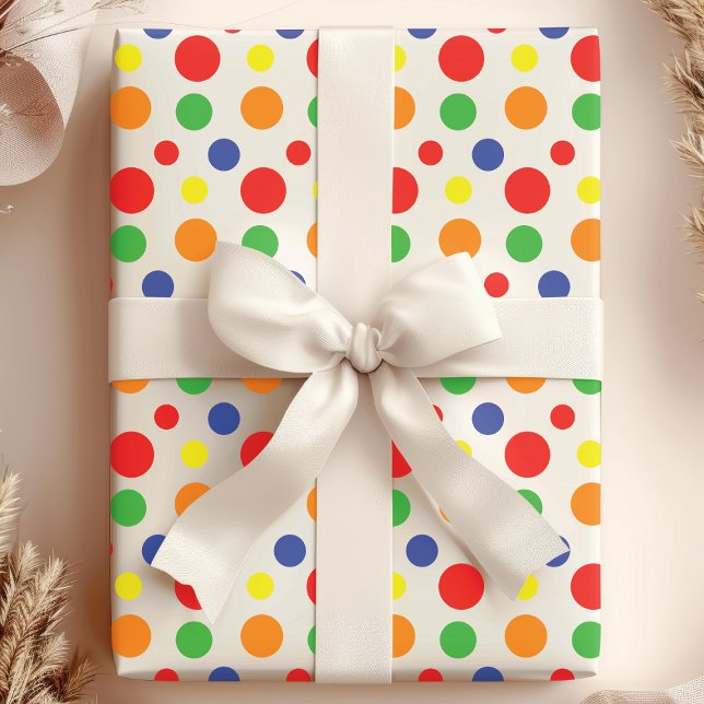 Papier Cadeau Motif Pois principal Rainbow (Créateur téléchargé)