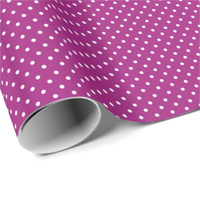Papier Cadeau Motif pois violet (Coin rond)
