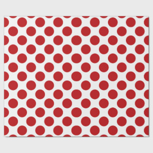 Papier Cadeau Motif Polka Blanc Classique Sur Rouge