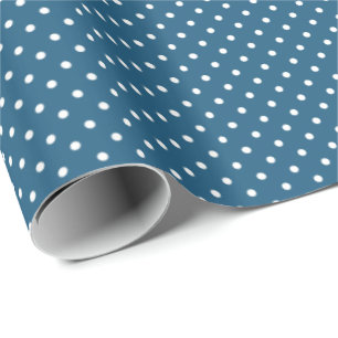 Papier Cadeau Motif Polka bleu foncé et blanc