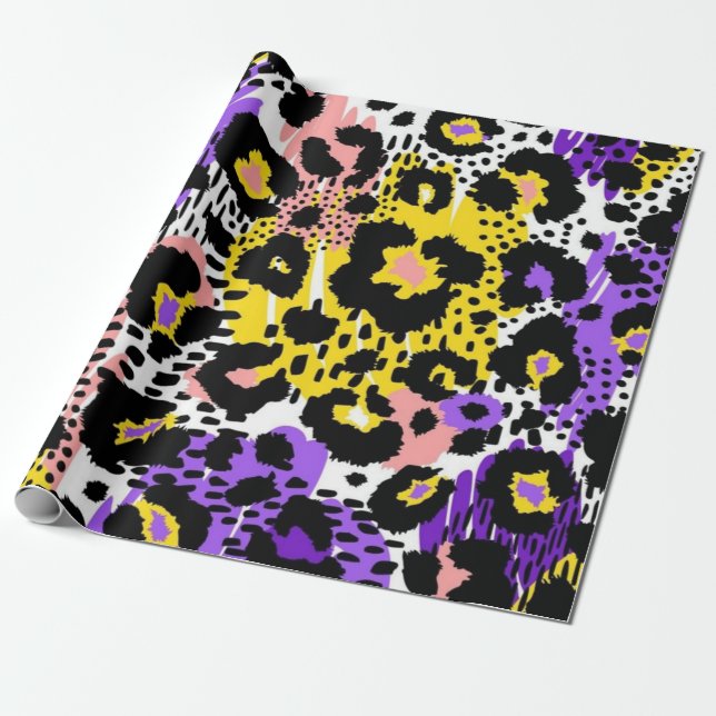 Papier Cadeau motif poster de animal (Déroulé)