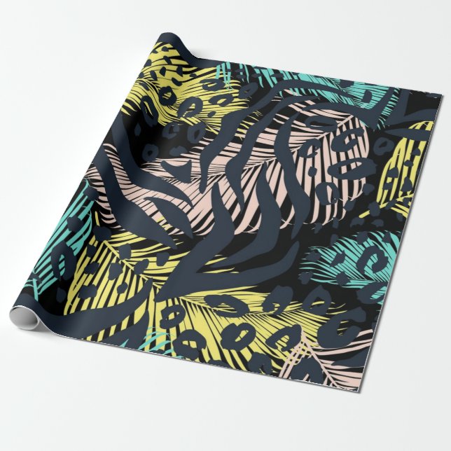 Papier Cadeau motif poster de animal (Déroulé)