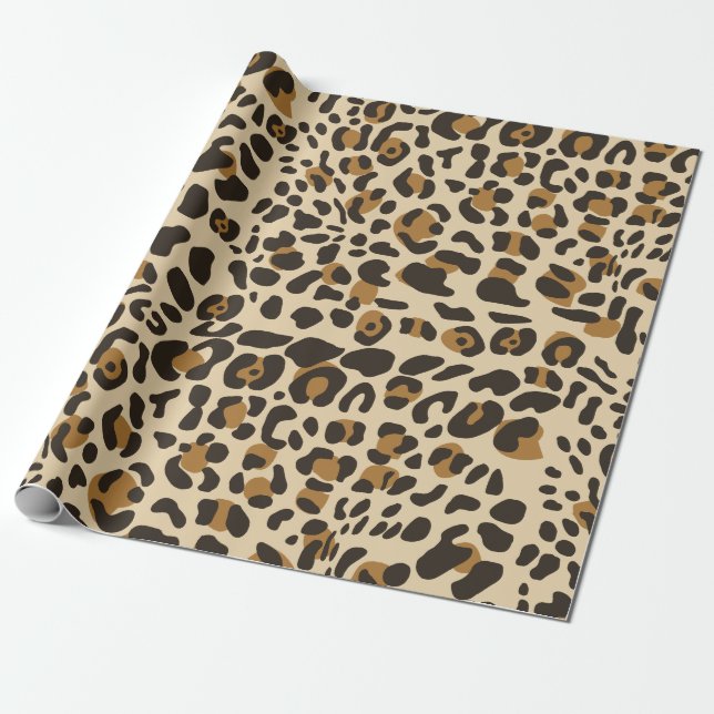 Papier Cadeau Motif Poster de animal Leopard Jaguar (Déroulé)