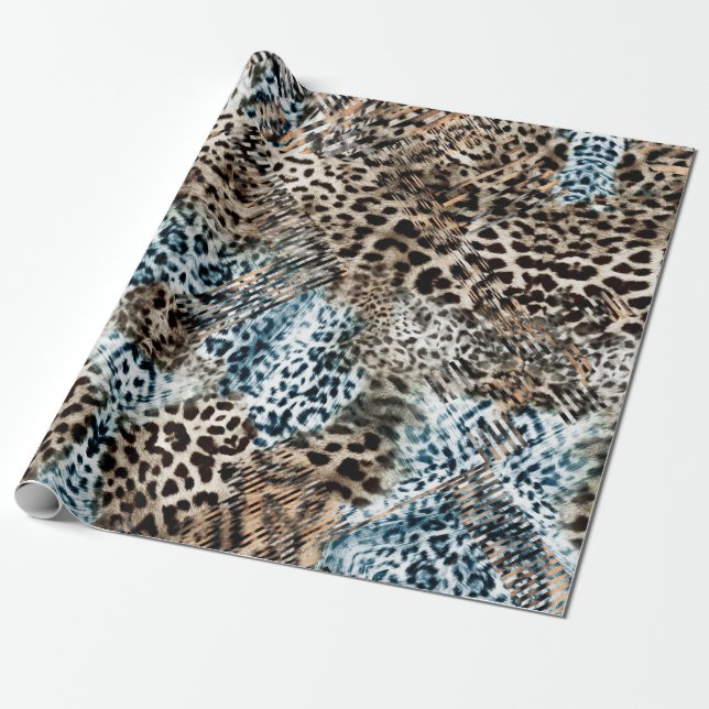 Papier Cadeau Motif Poster de animal Leopard Spots (Déroulé)