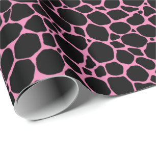 Papier Cadeau Motif Poster de animal rose noir