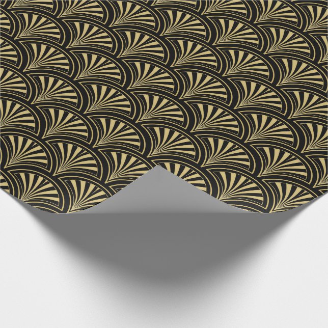 Papier Cadeau Motif pour ventilateurs Black et Gold Deco (Coin)