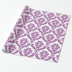 Papier Cadeau Motif pourpre damassé