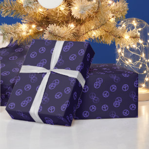 Papier Cadeau Motif pourpre de signe de paix