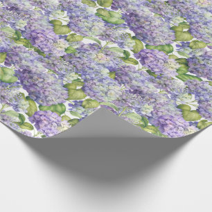 Papier Cadeau Motif pourpre floral d'hortensia
