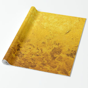 Papier Cadeau Motif PUR de FEUILLE d'OR + votre texte/photo