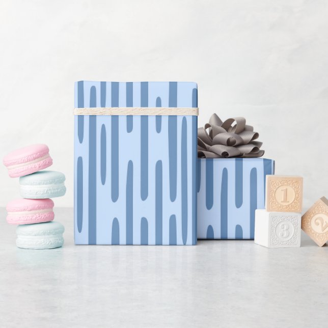 Papier Cadeau Motif rayé bleu clair (Baby Shower)