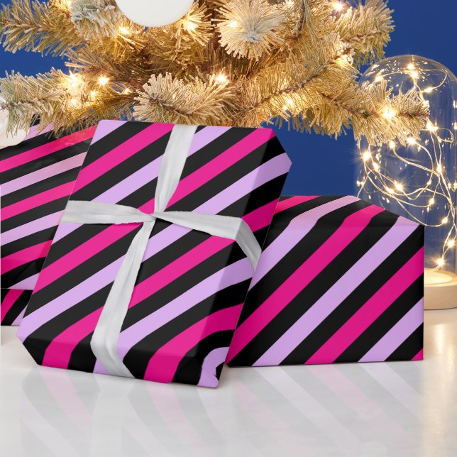 Papier Cadeau Motif rayé bleu-noir mou (Vacances)