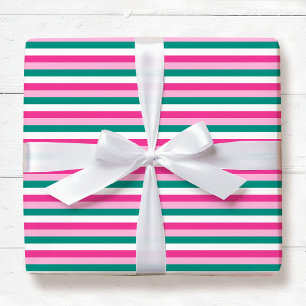 Papier Cadeau Motif rayé mignon rose vert blanc sans couture