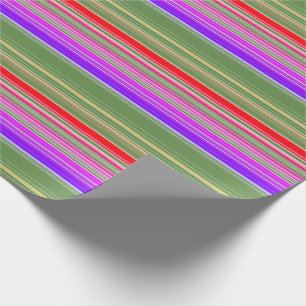 Papier Cadeau Motif rayé multicolore