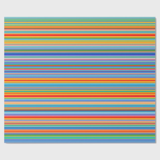 Papier Cadeau Motif rayé multicolore (Plat)