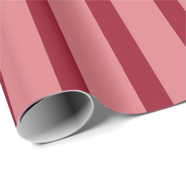 Papier Cadeau Motif rayé rose et rouge joli (Coin rond)